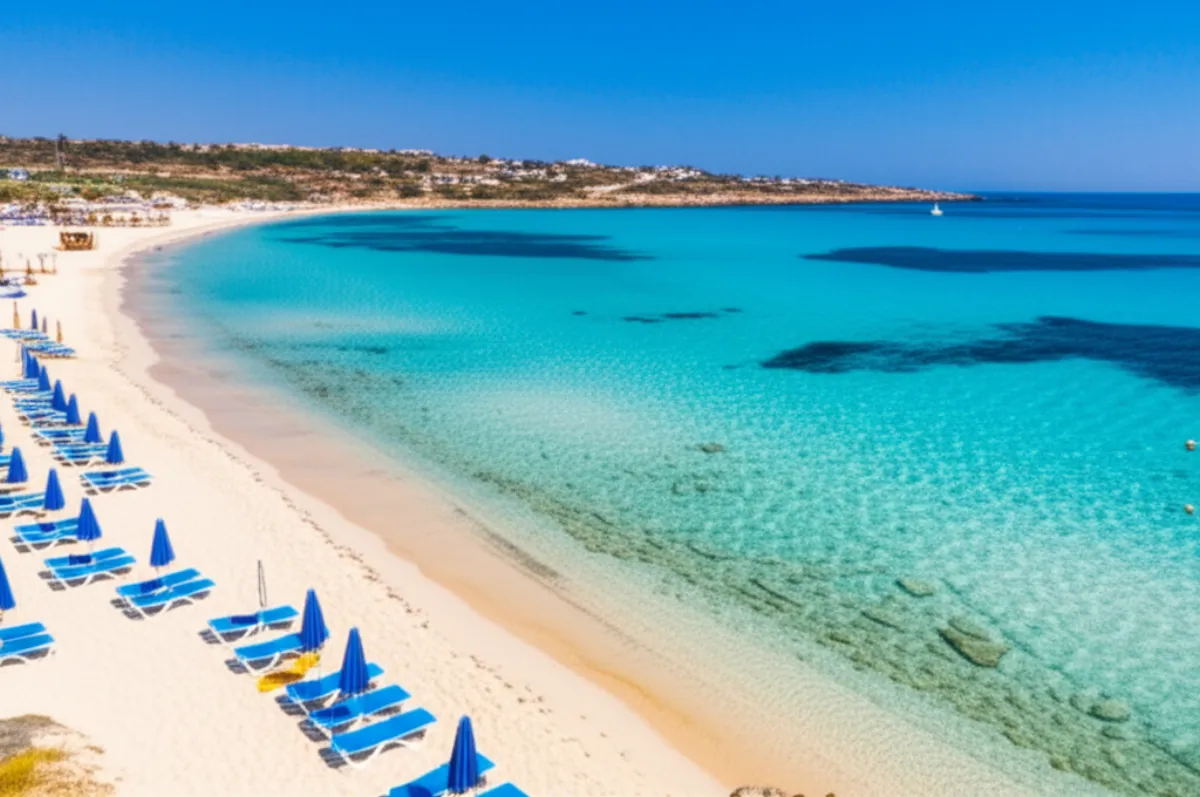 Айя-Напа — пляж Нисси с кристальной водой